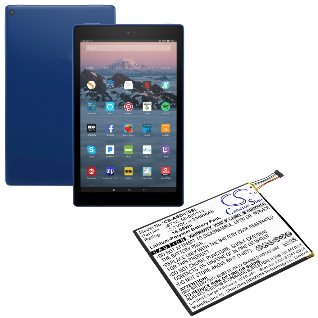 Tabletin akku Amazon B00VKIY9RG (CS-ABD870SL)