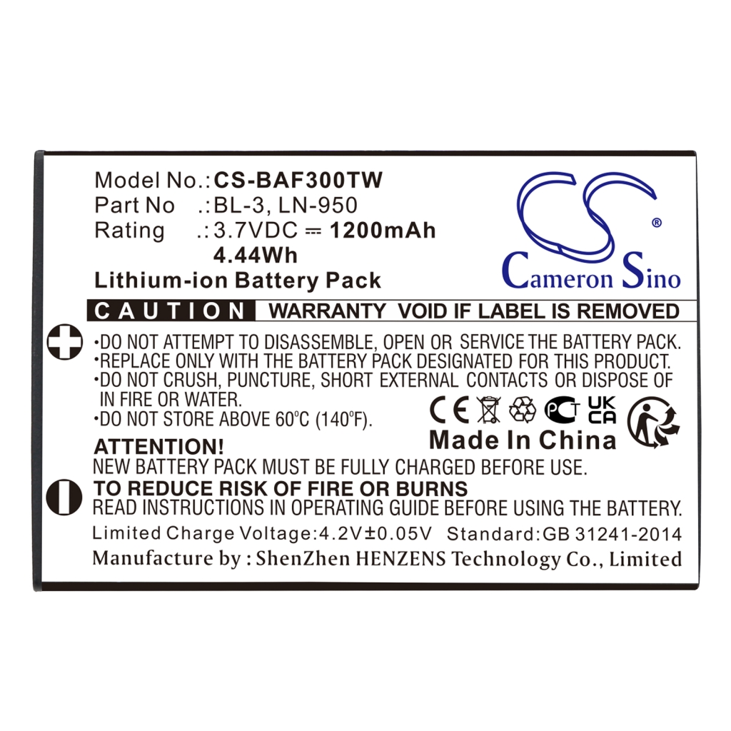 Kaksisuuntaisen radion akku Weierwei UV3R (CS-BAF300TW)