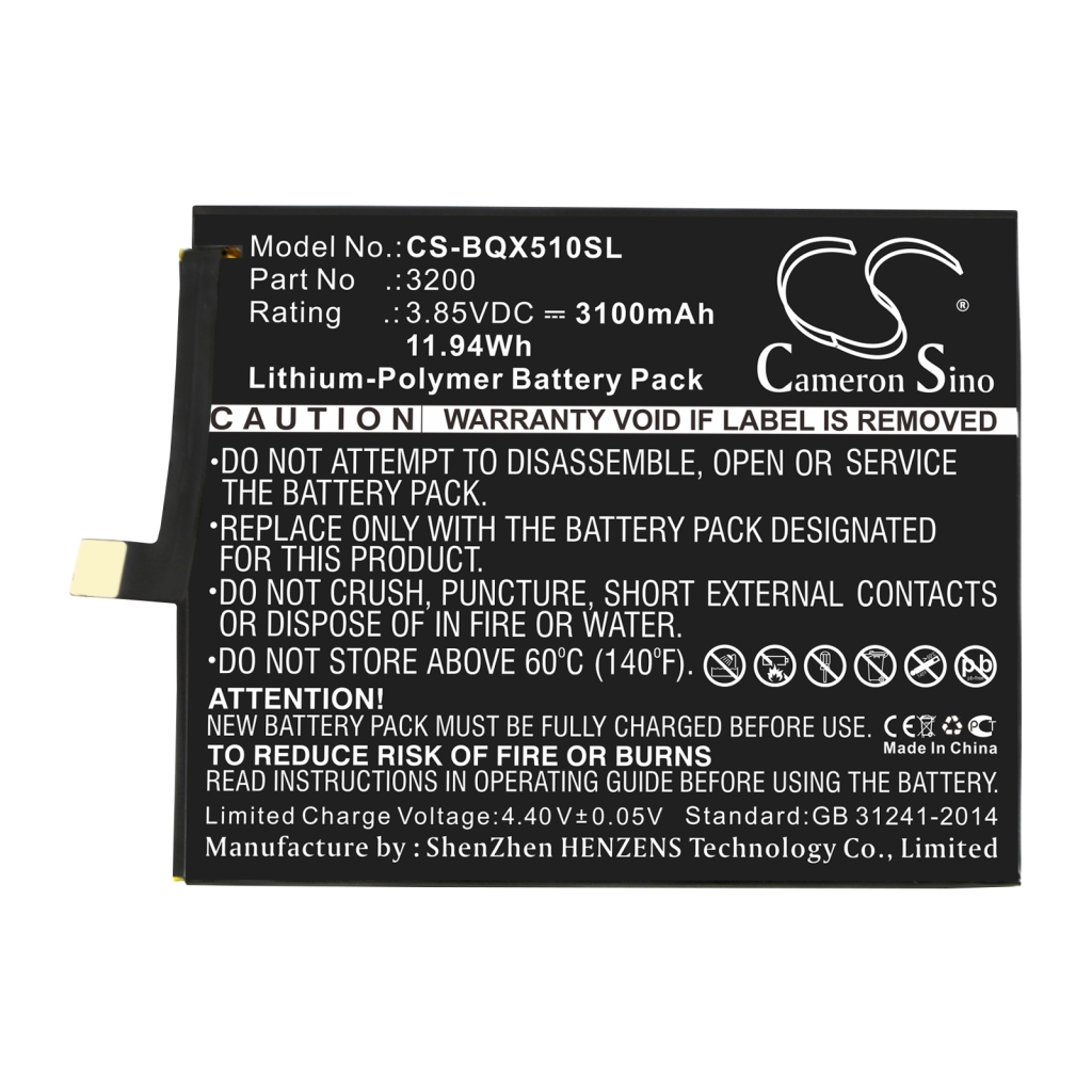 Langattoman puhelimen akku Battery country CS-BQX510SL