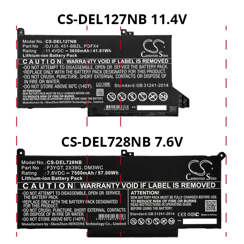 Kannettavan tietokoneen akku DELL CS-DEL127NB