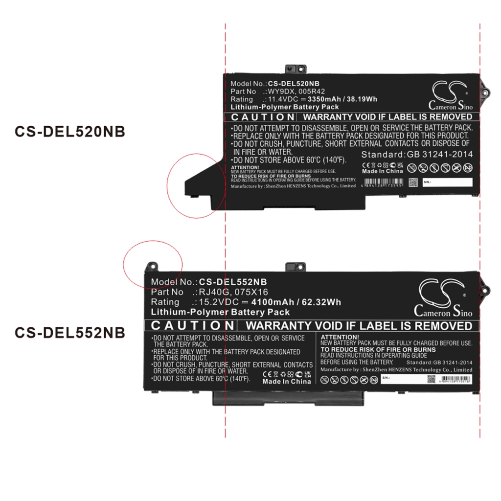 Kannettavan tietokoneen akku DELL CS-DEL552NB