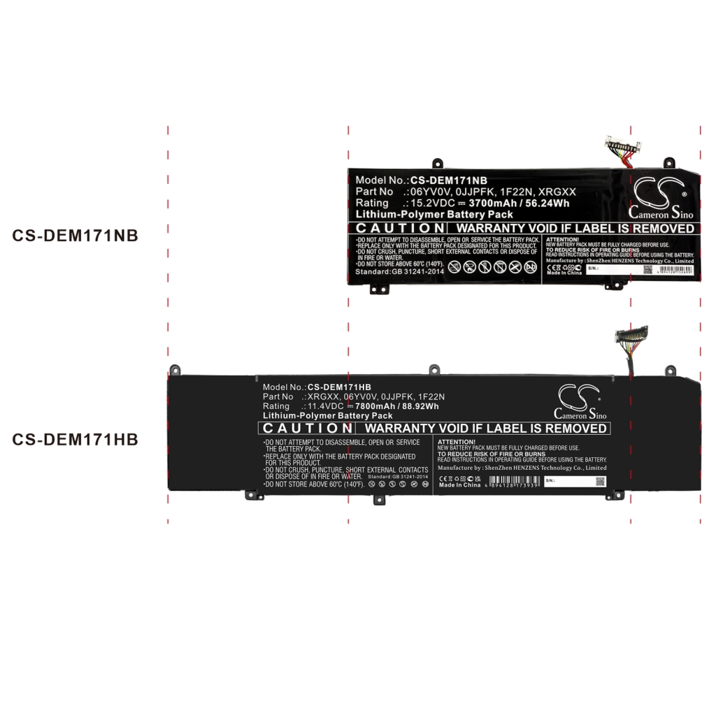 Kannettavan tietokoneen akku DELL CS-DEM171HB