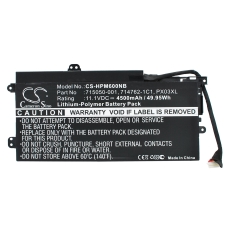 Yhteensopiva akun vaihto HP  714762-1C1, HP011214-PLP13G01, TPN-C111, 714762-421, PX03050XL...