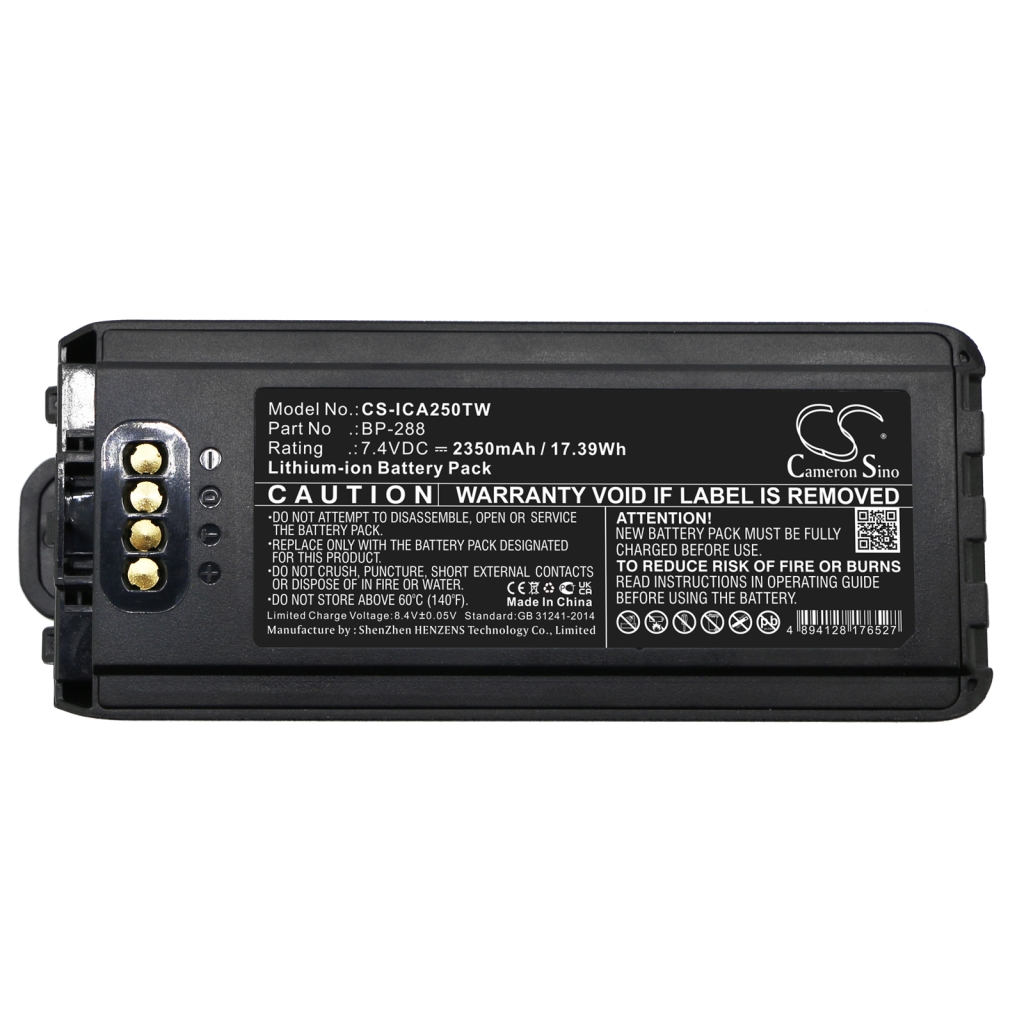 Kaksisuuntaisen radion akku Icom CS-ICA250TW