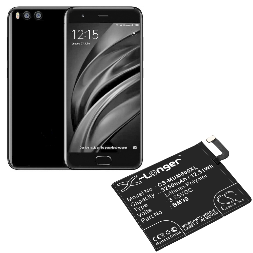 Matkapuhelimen akku Xiaomi Mi 6 Dual SIM TD-LTE (CS-MUM600XL)