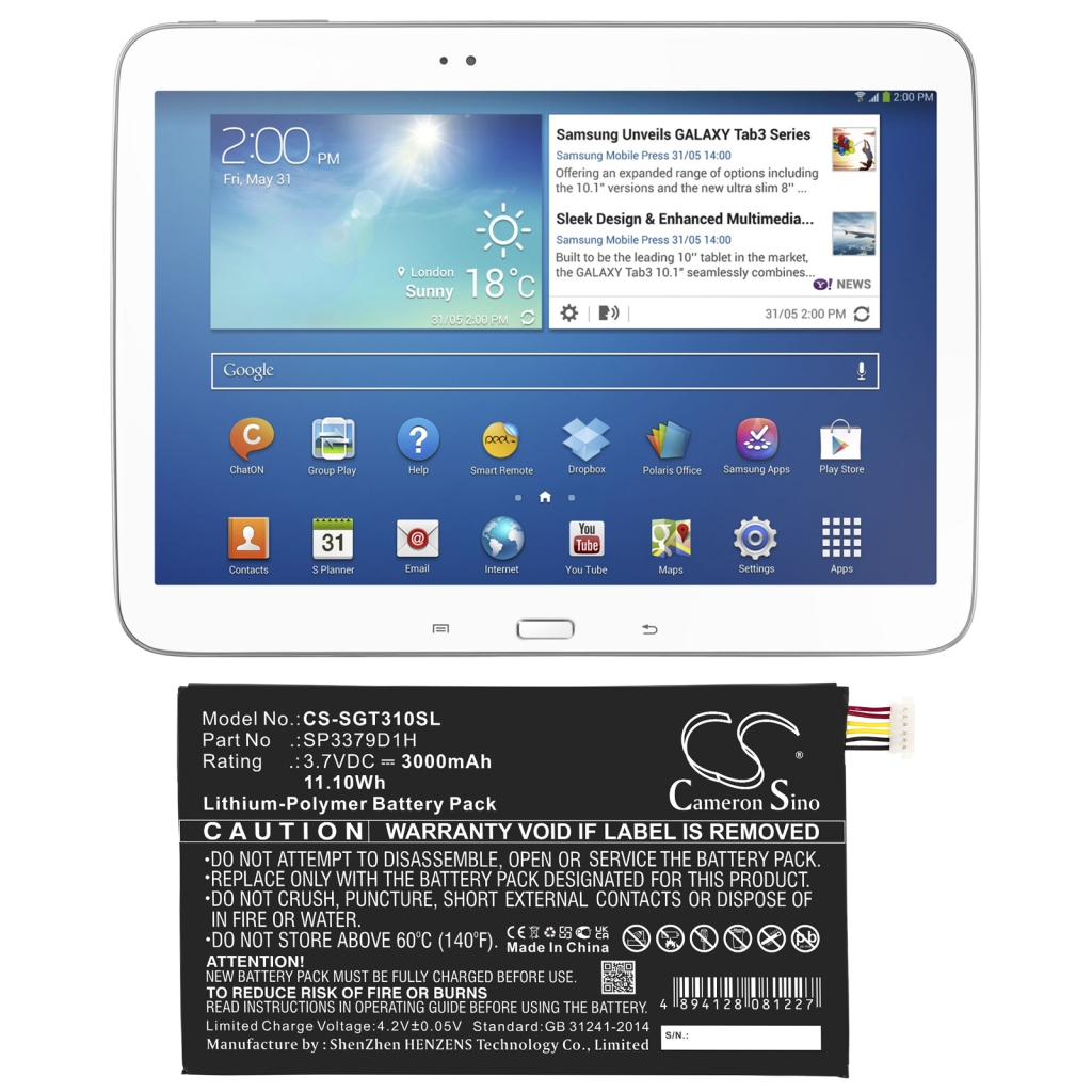 Tabletin akku Samsung SM-T310 Galaxy Tab 3 8.0 WiFi (CS-SGT310SL)