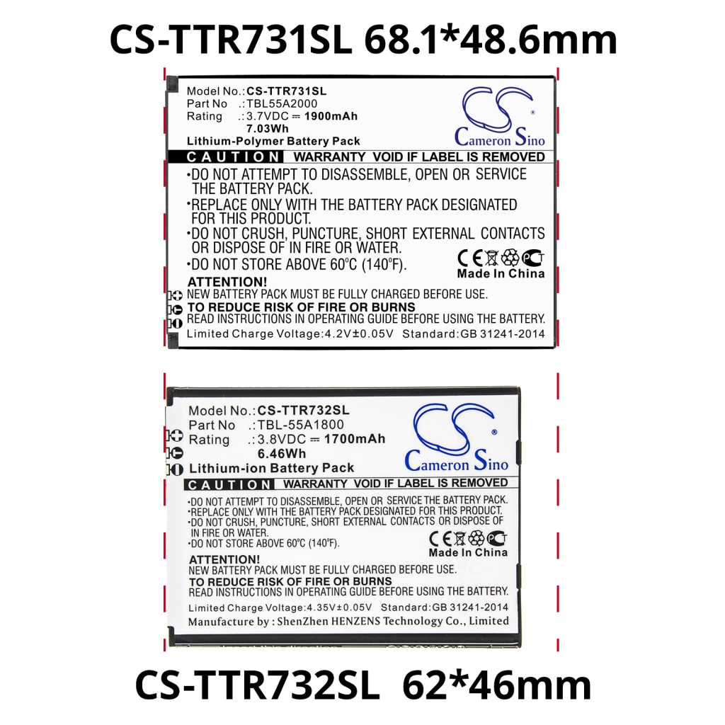 Akut Hotspot-akku CS-TTR731SL